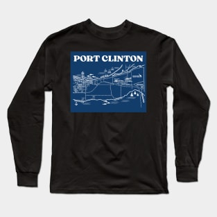 Port Clinton Map Art Long Sleeve T-Shirt